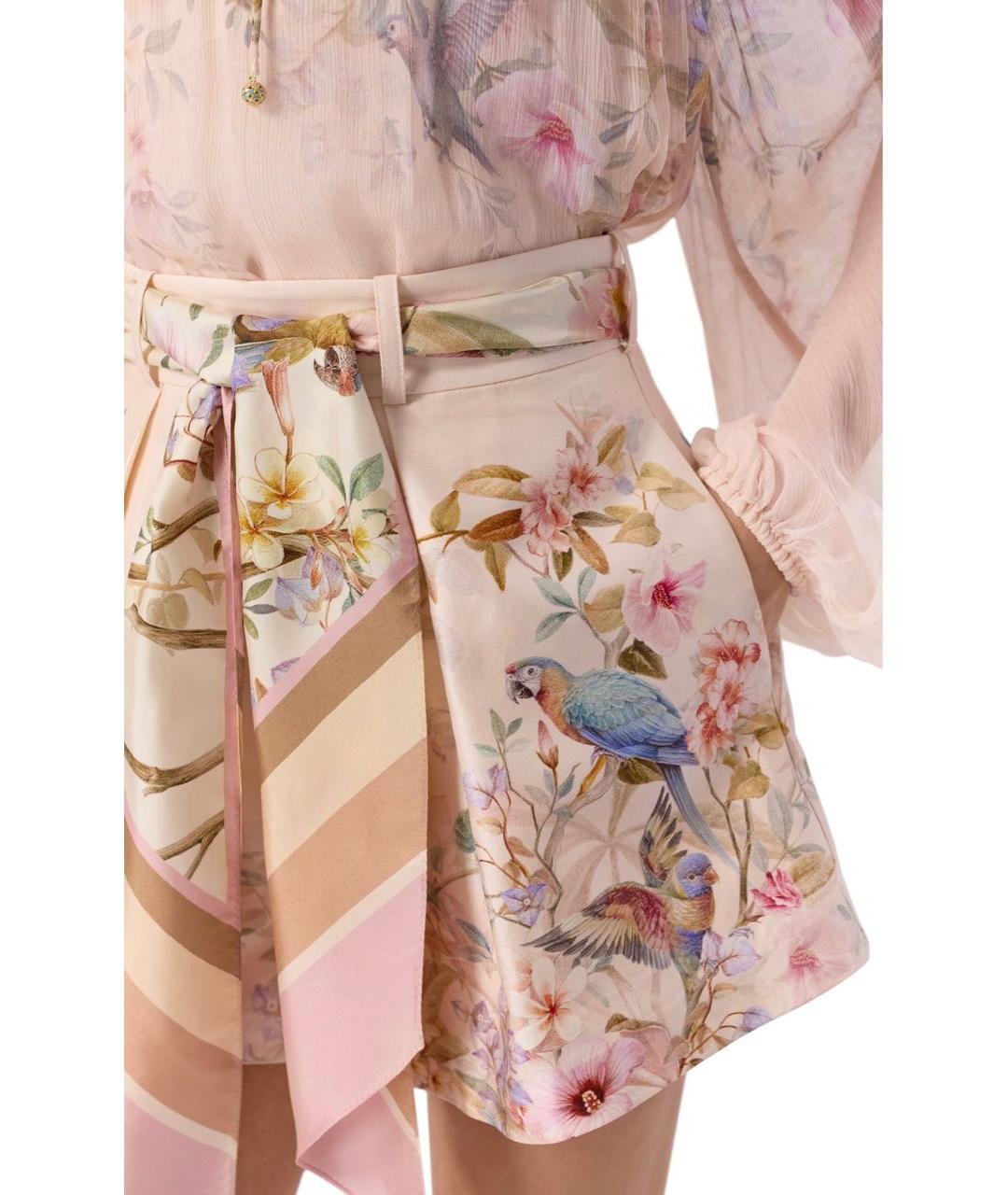 ZIMMERMANN Розовые шелковые шорты, фото 2