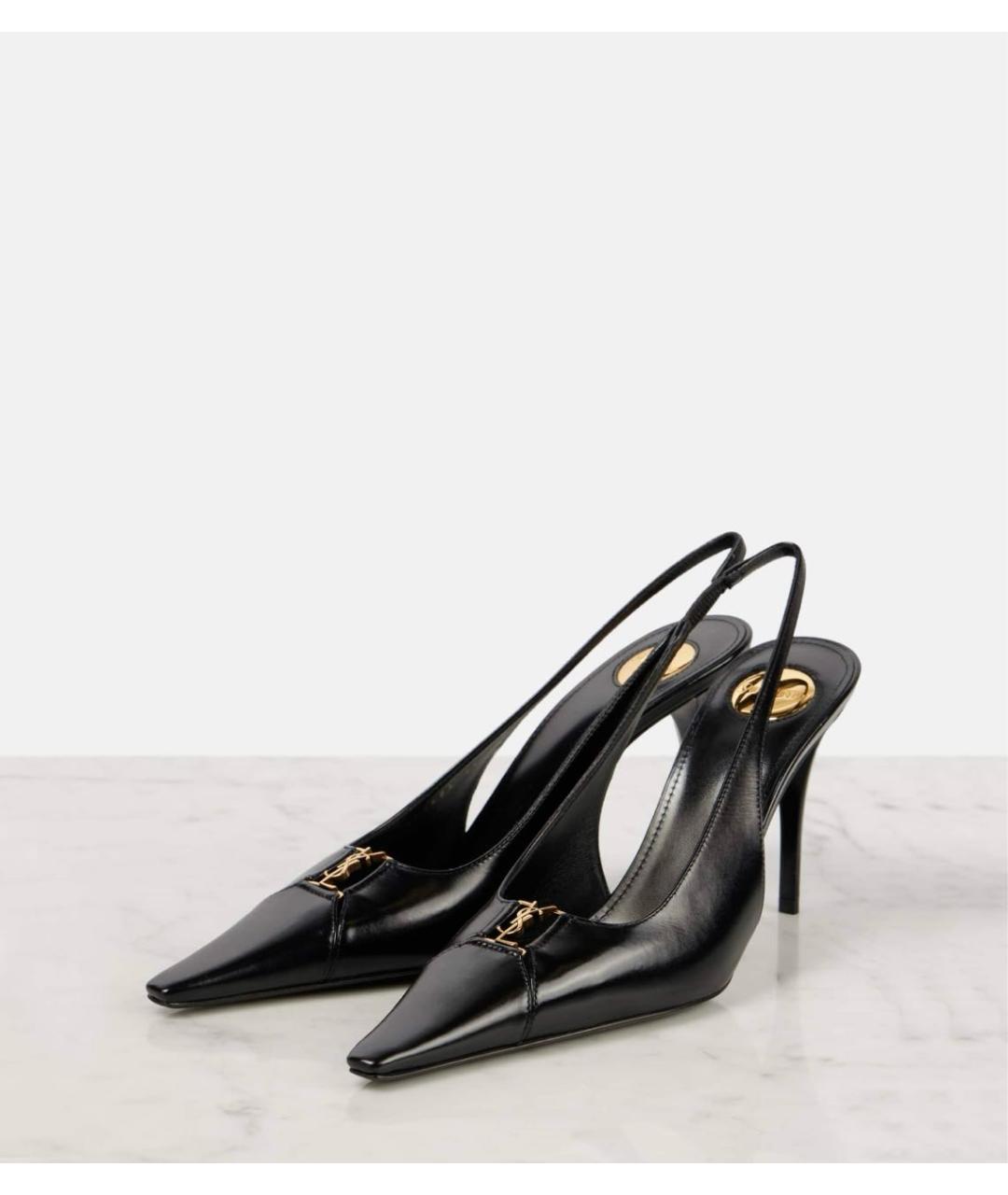 SAINT LAURENT Черные кожаные туфли, фото 5