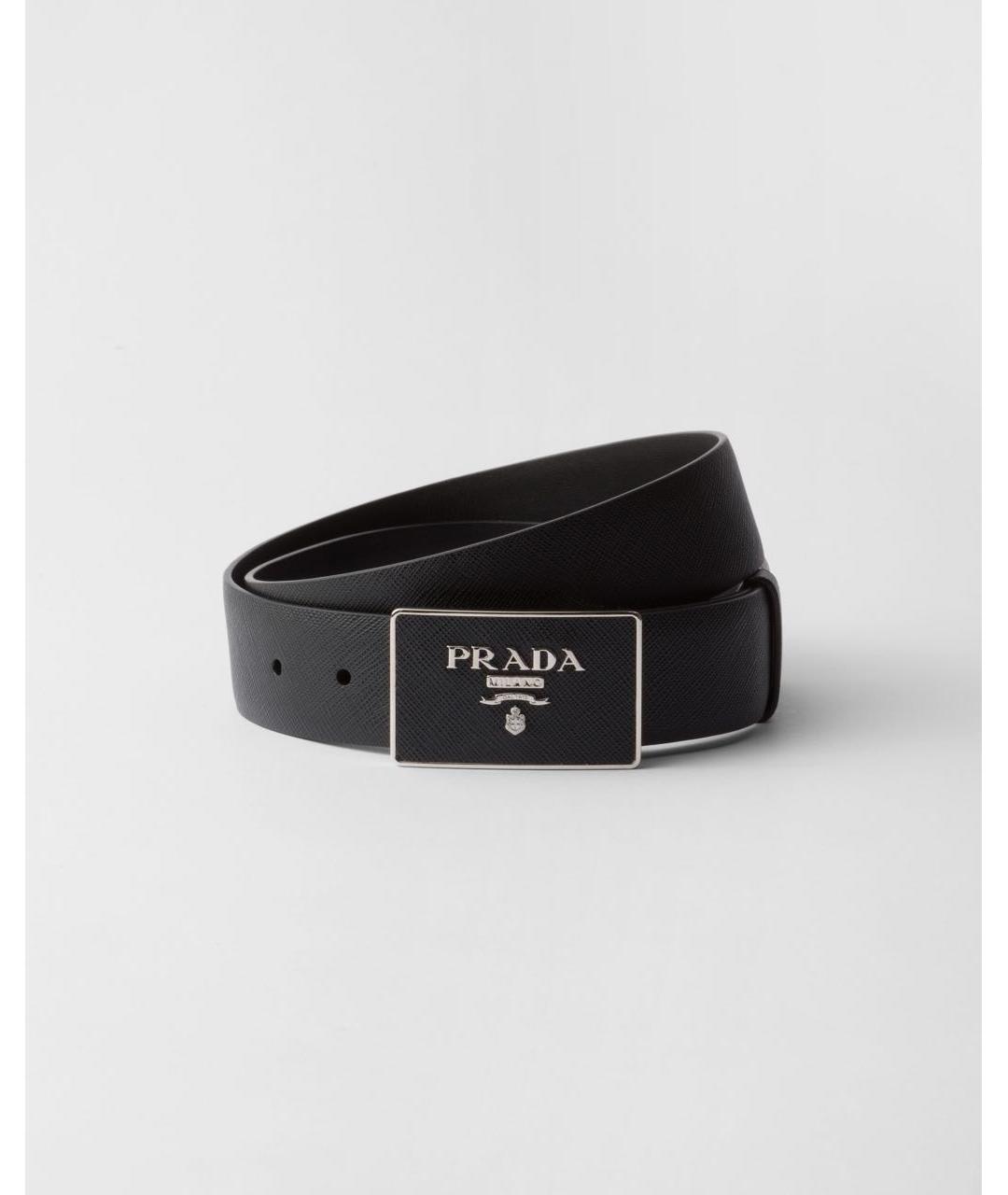 PRADA Черный кожаный ремень, фото 5