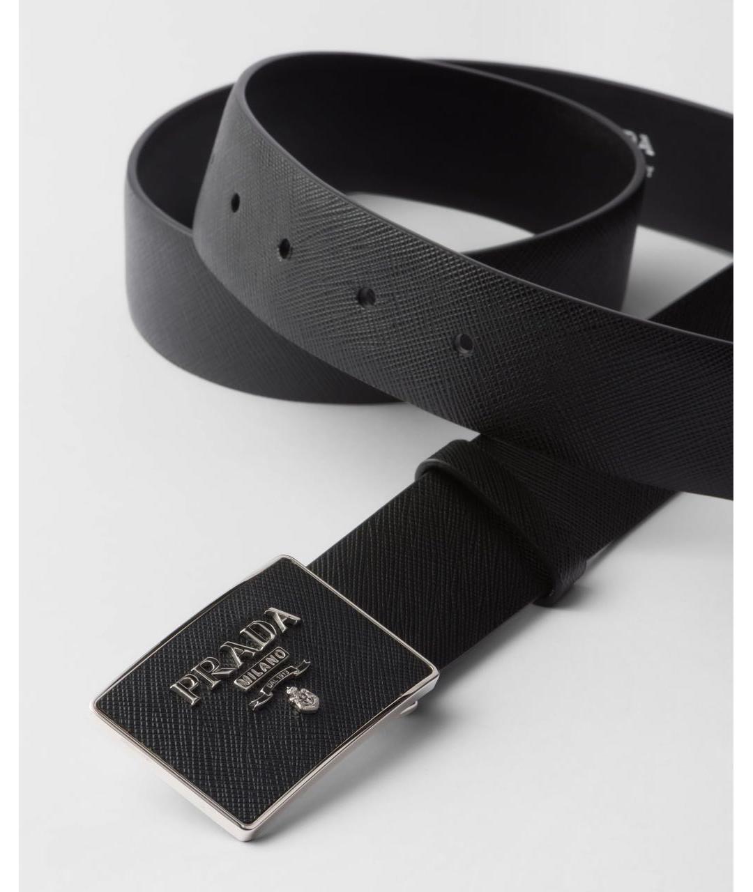 PRADA Черный кожаный ремень, фото 3