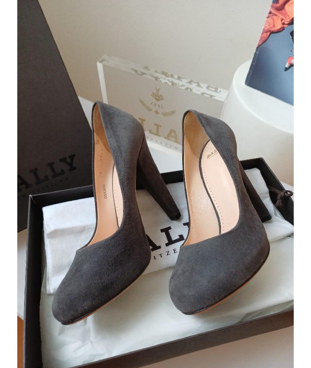 BALLY Серые замшевые туфли, фото 2