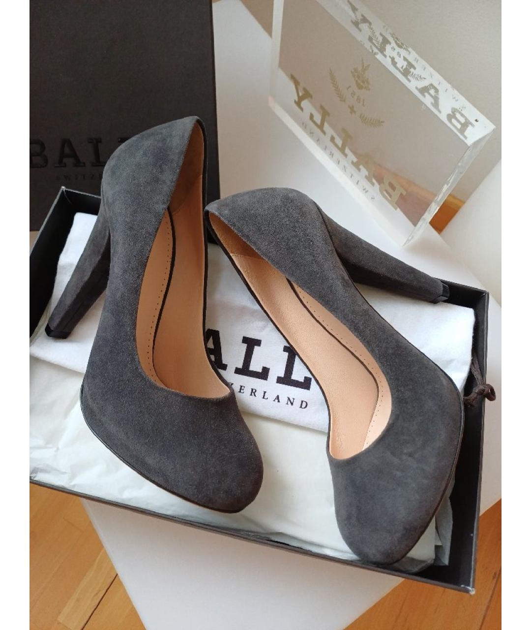 BALLY Серые замшевые туфли, фото 6