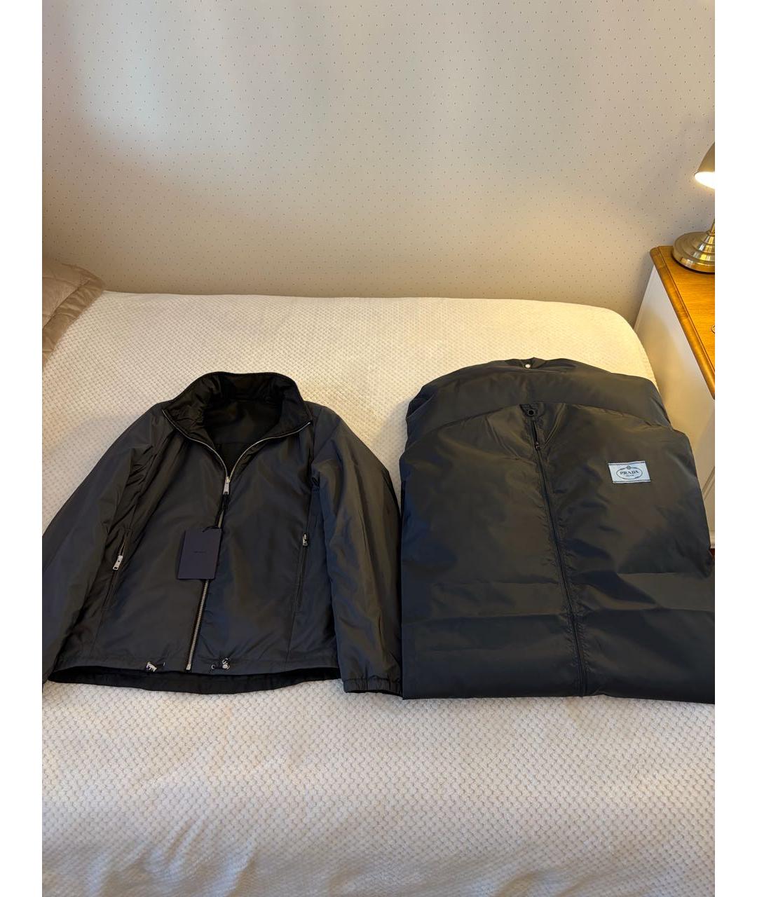PRADA Черная полиэстеровая куртка, фото 4