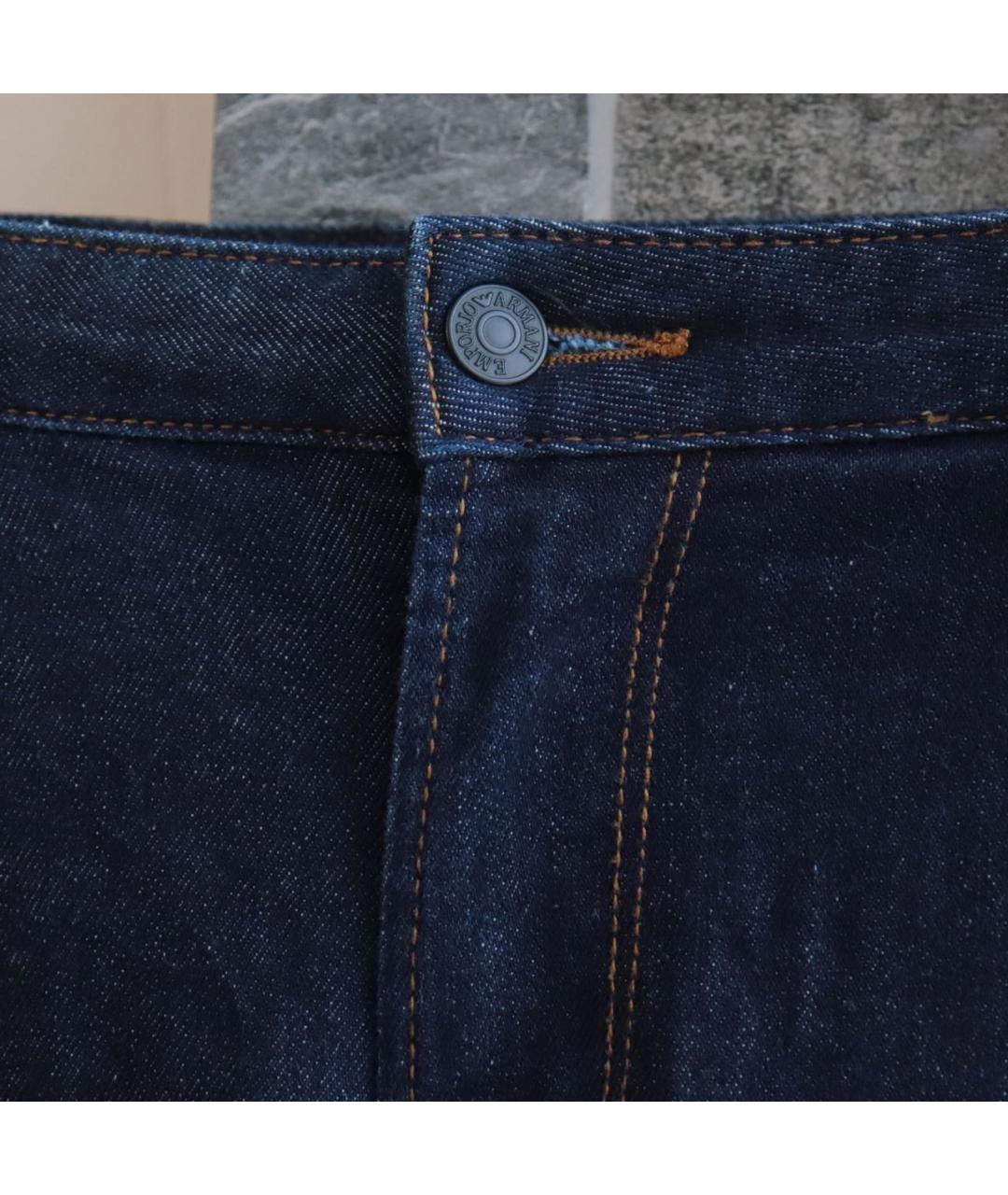 EMPORIO ARMANI Темно-синие хлопко-эластановые джинсы скинни, фото 5