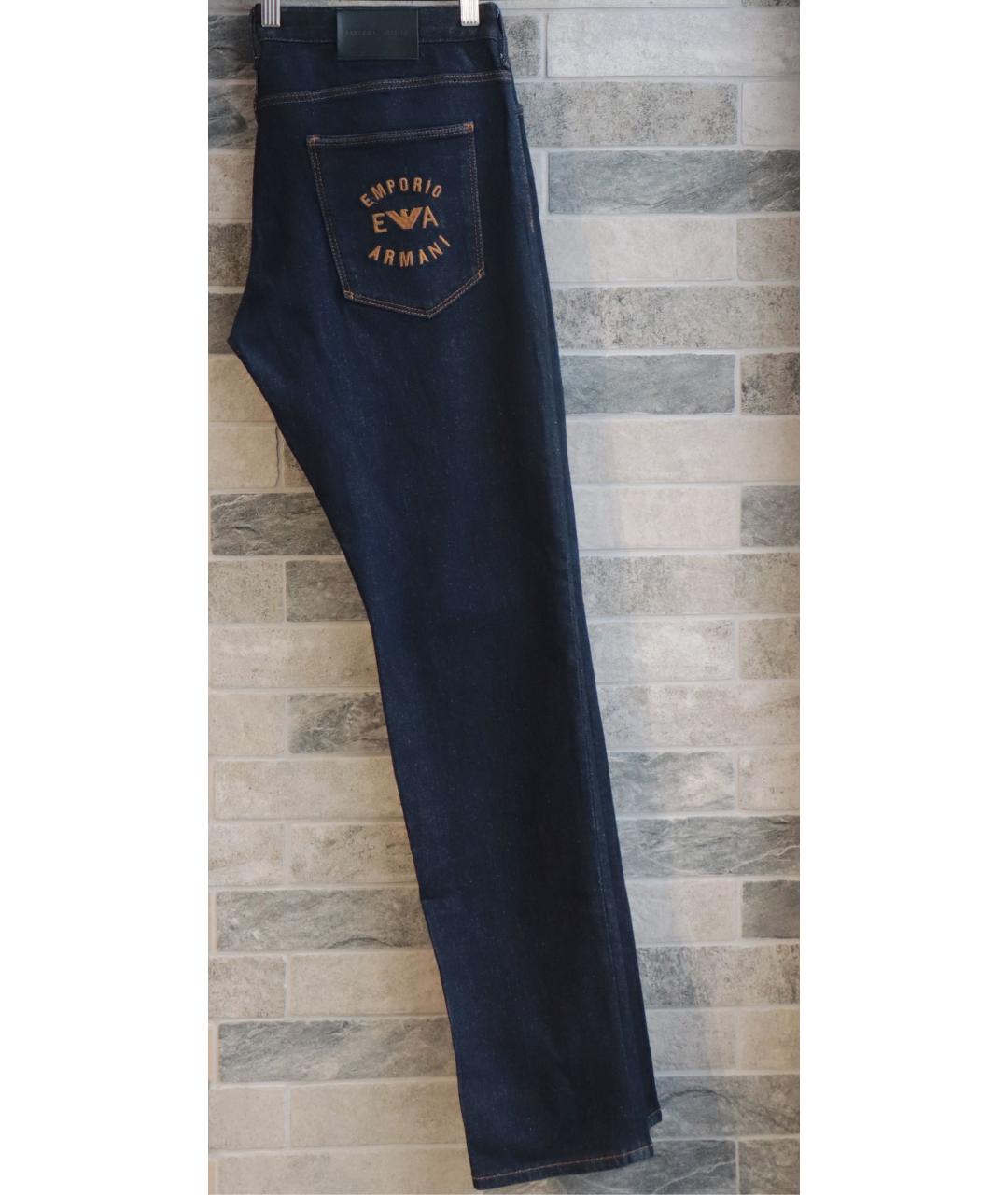 EMPORIO ARMANI Темно-синие хлопко-эластановые джинсы скинни, фото 8