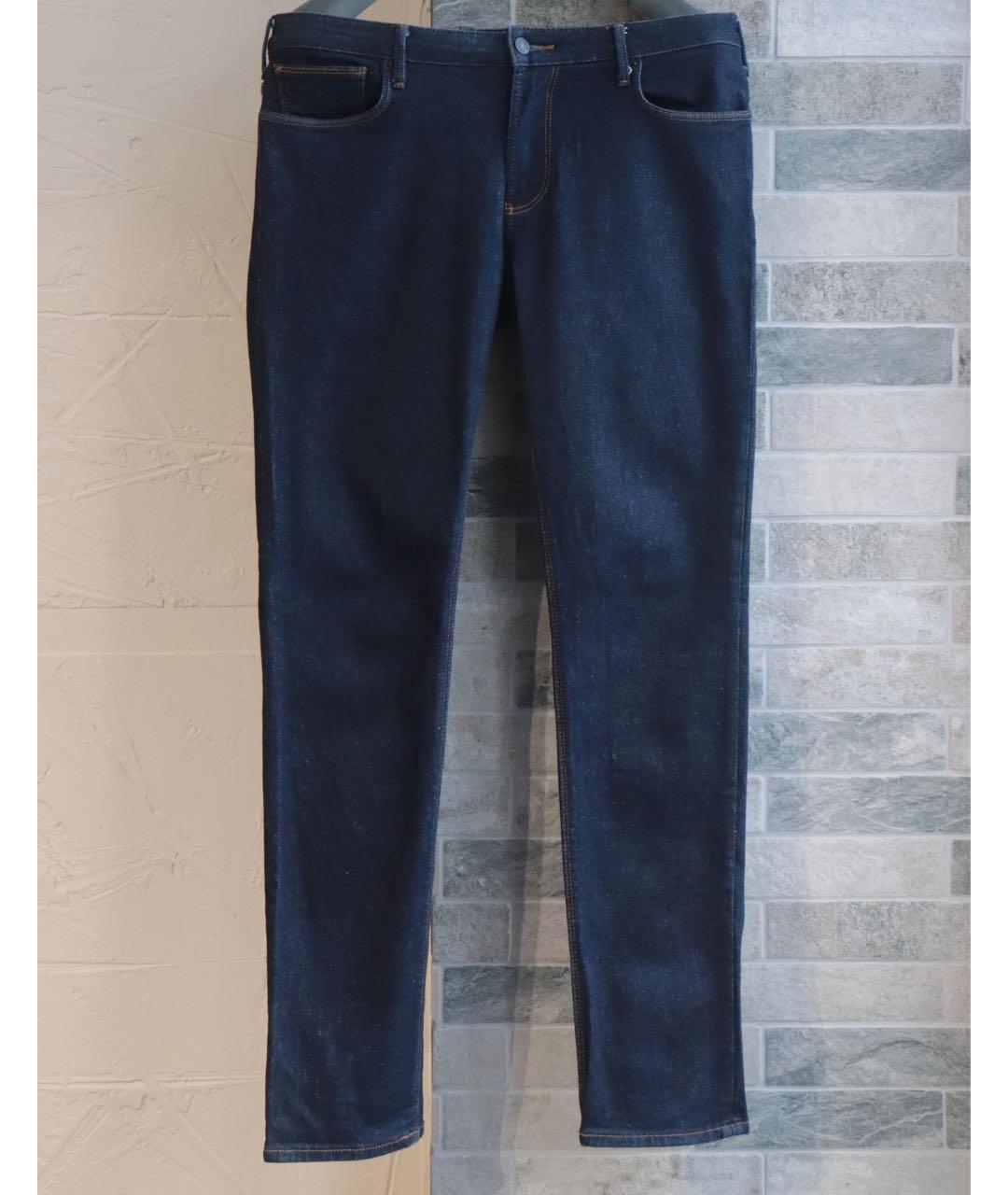 EMPORIO ARMANI Темно-синие хлопко-эластановые джинсы скинни, фото 2