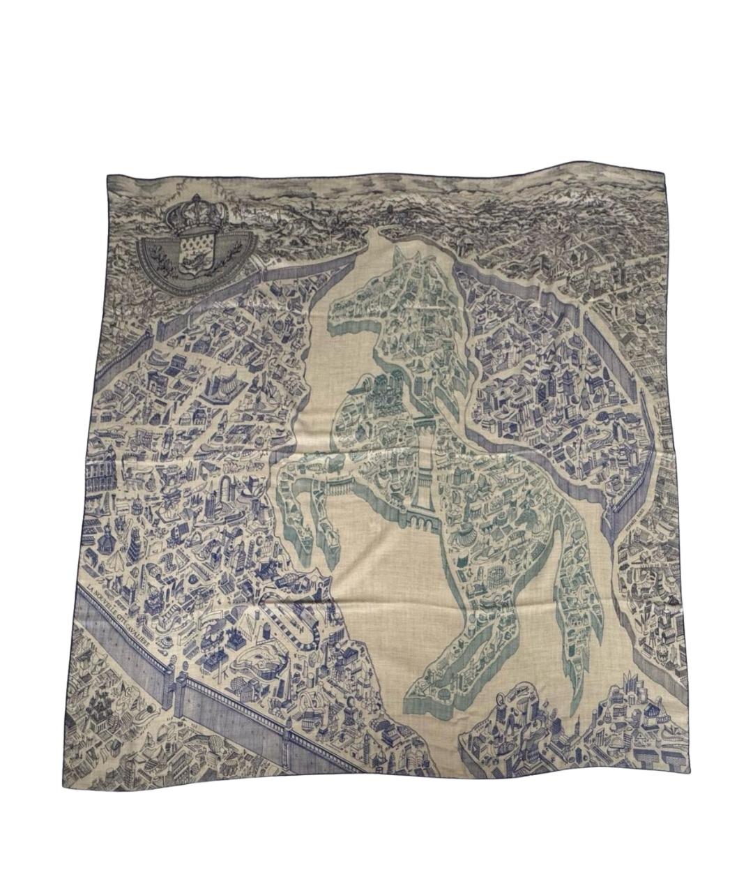 HERMES Мульти кашемировый платок, фото 1