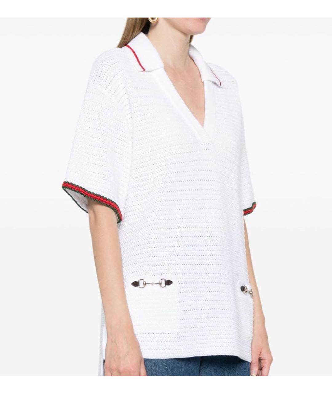 GUCCI Белая хлопковая футболка, фото 3