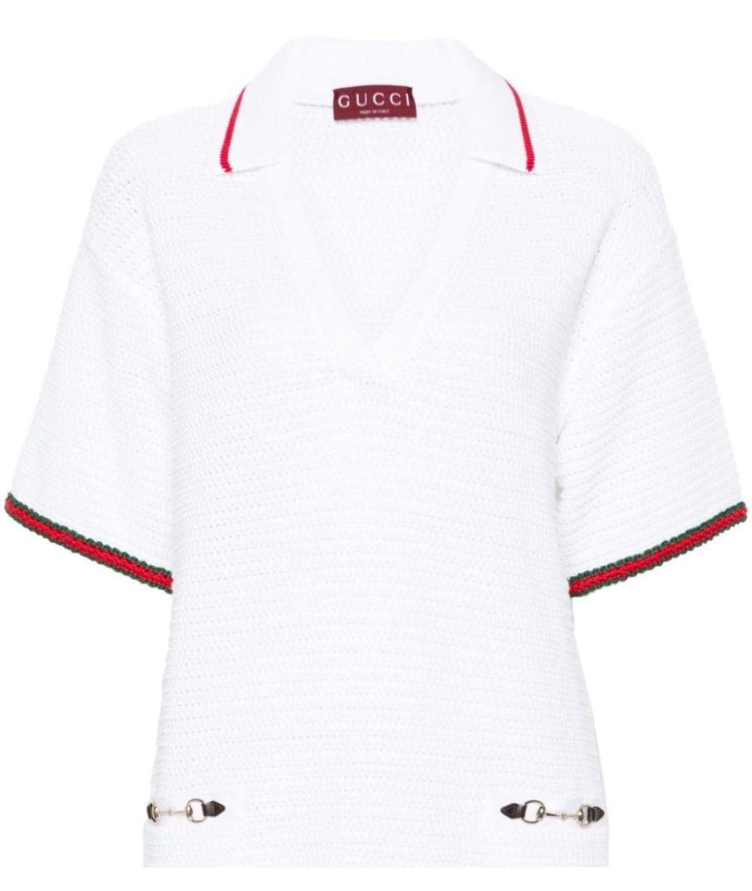 GUCCI Белая хлопковая футболка, фото 4