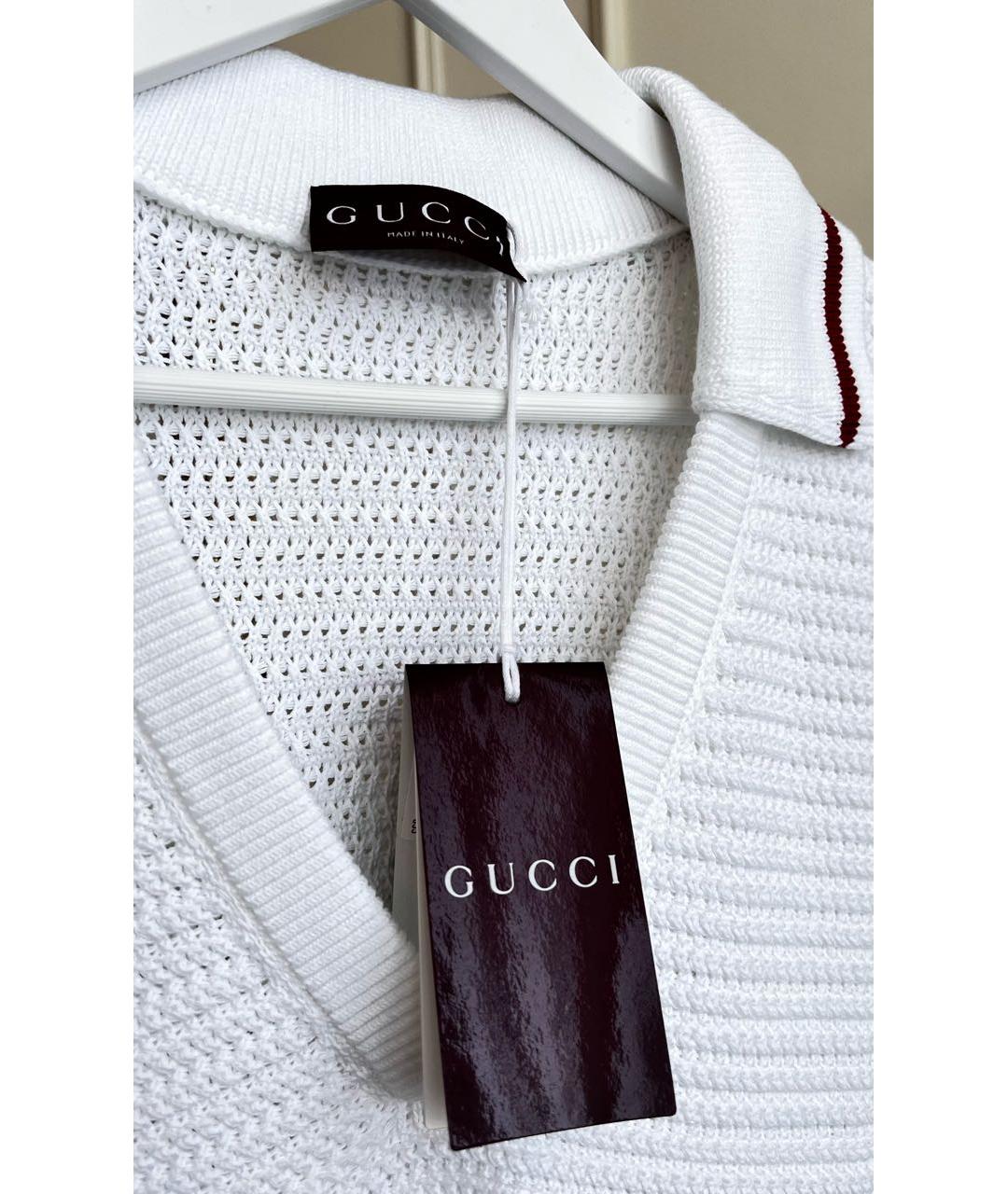 GUCCI Белая хлопковая футболка, фото 6