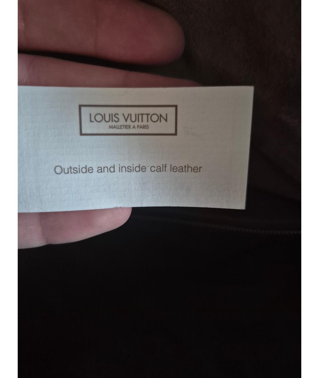 LOUIS VUITTON Бордовая кожаная сумка тоут, фото 6