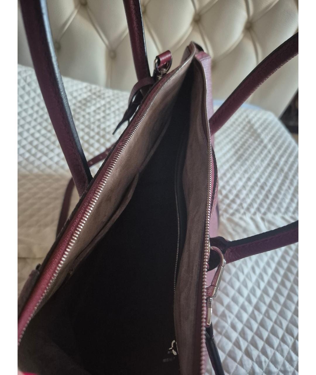 LOUIS VUITTON Бордовая кожаная сумка тоут, фото 4