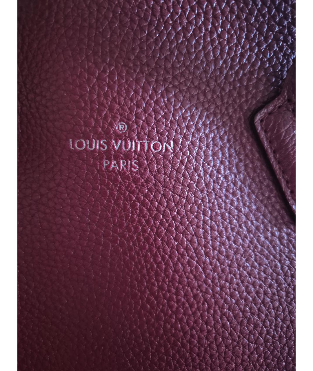 LOUIS VUITTON Бордовая кожаная сумка тоут, фото 7