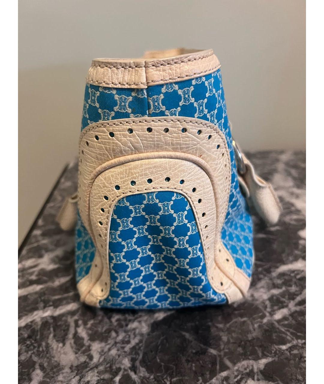 CELINE Бирюзовая тканевая сумка тоут, фото 2