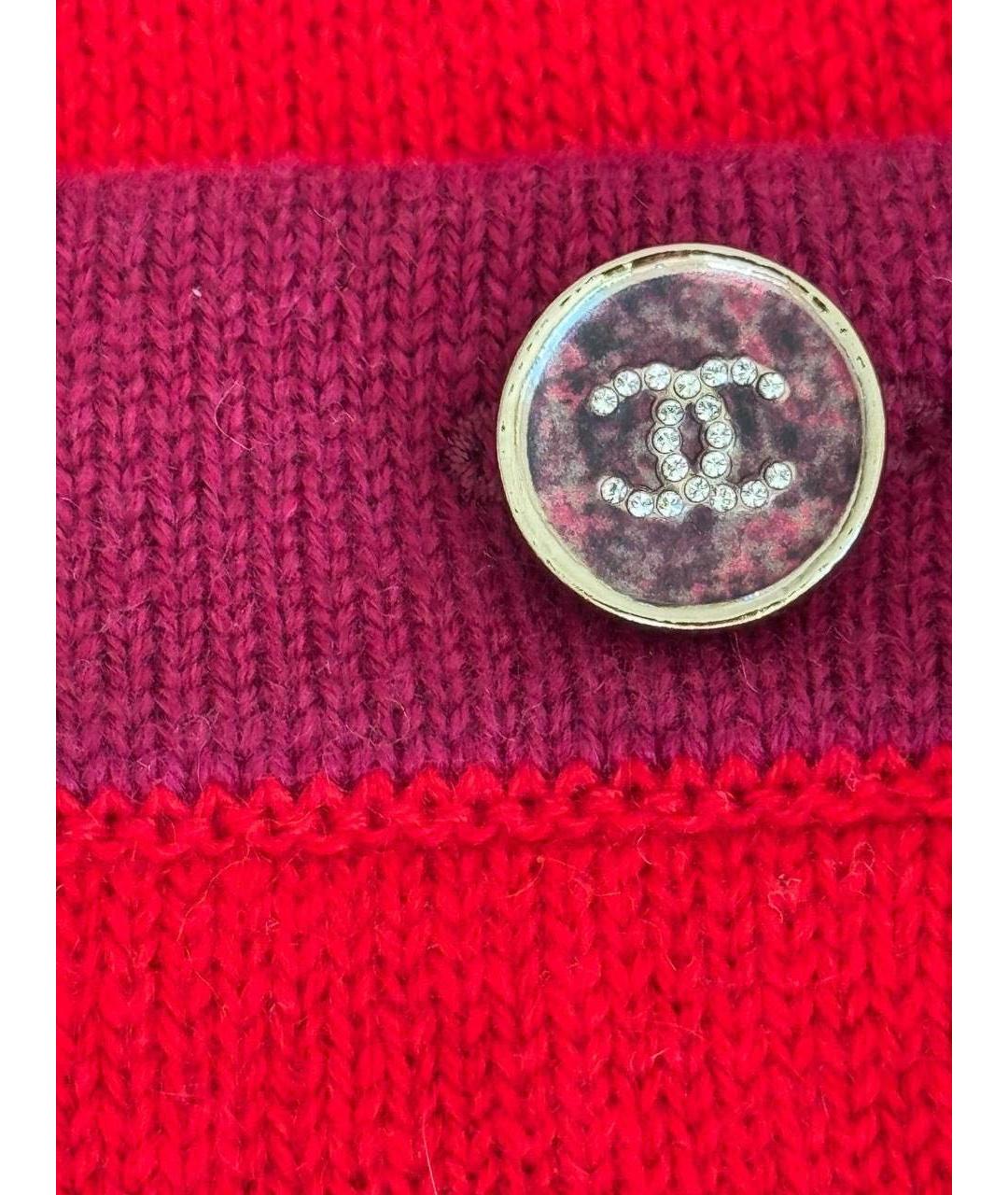 CHANEL Красный кашемировый кардиган, фото 4