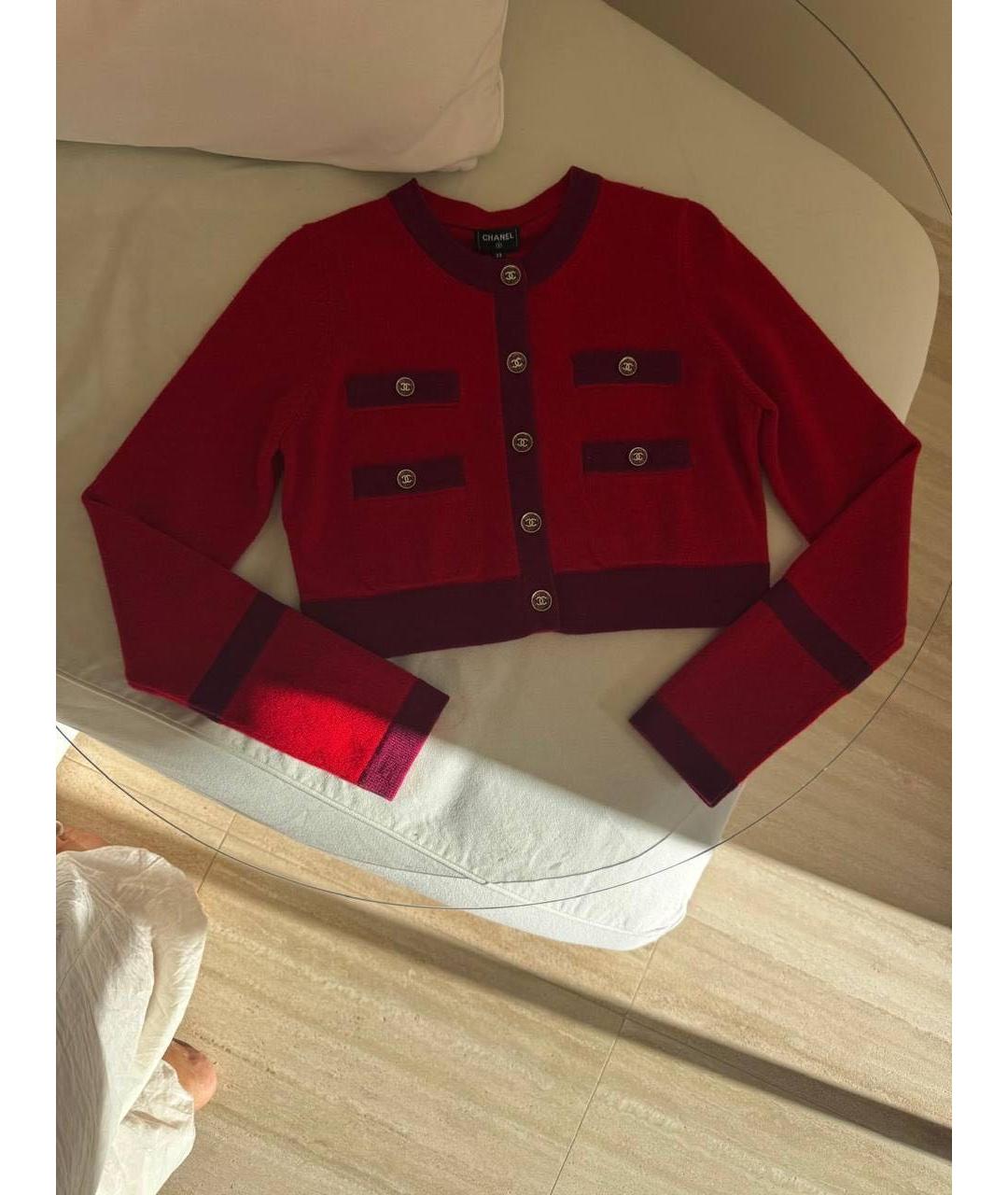 CHANEL Красный кашемировый кардиган, фото 5