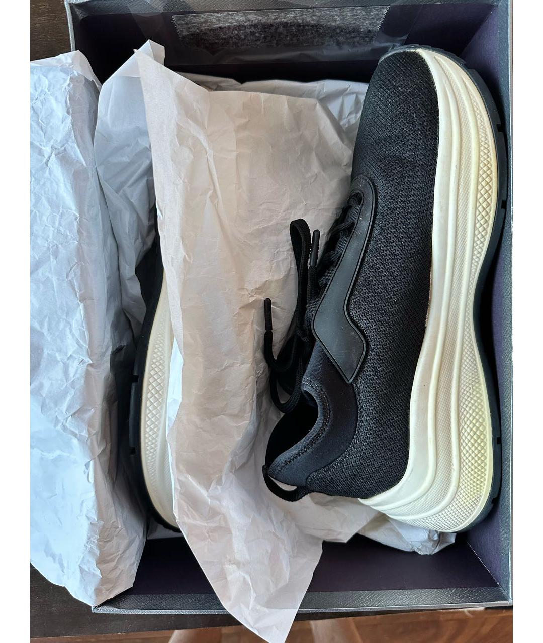 PRADA Черные неопреновые высокие кроссовки / кеды, фото 6