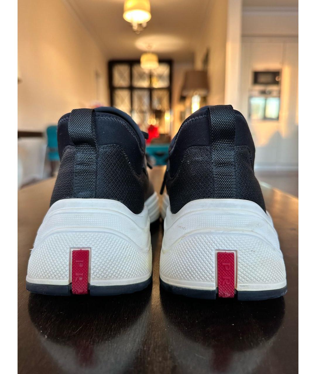 PRADA Черные неопреновые высокие кроссовки / кеды, фото 4