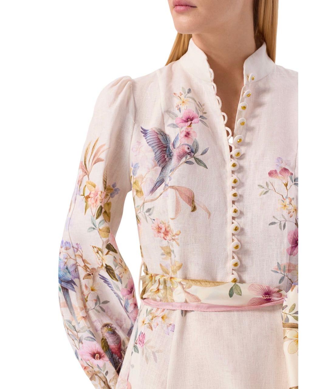 ZIMMERMANN Розовое льняное повседневное платье, фото 4