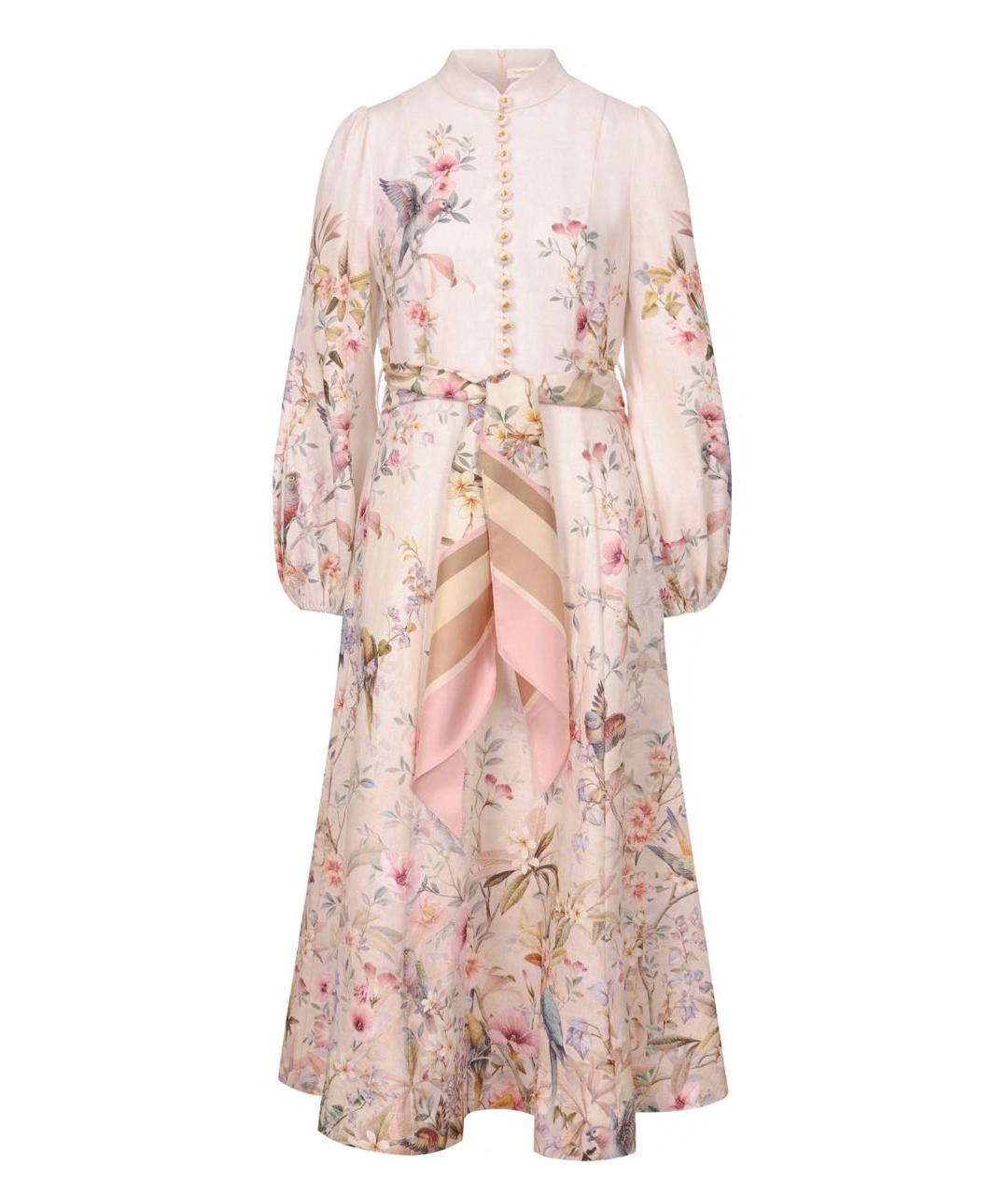 ZIMMERMANN Розовое льняное повседневное платье, фото 1