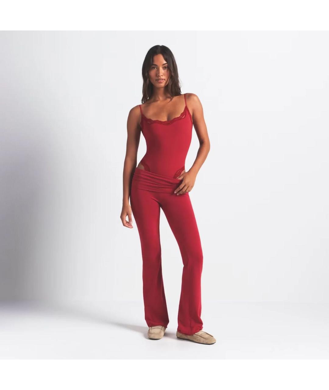 SKIMS Красное полиамидовое боди, фото 2