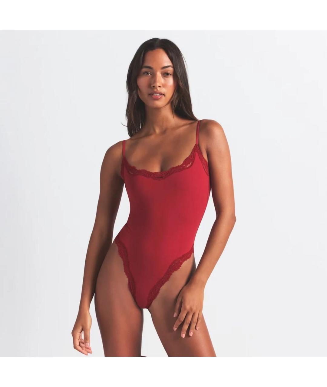 SKIMS Красное полиамидовое боди, фото 3
