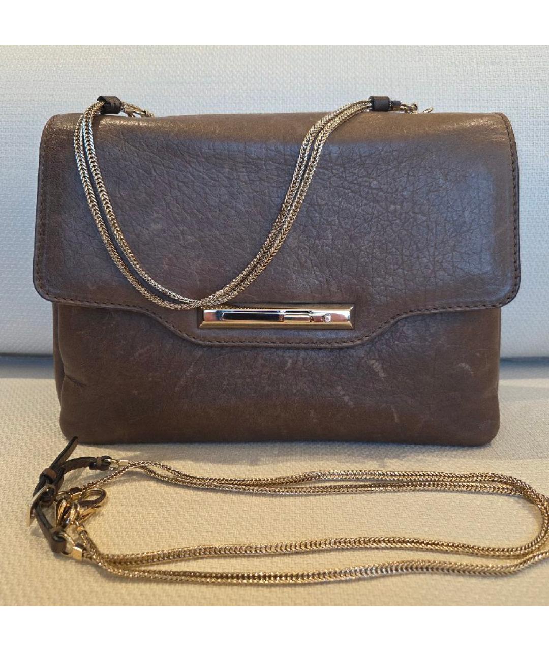 VALENTINO Бежевая кожаная сумка с короткими ручками, фото 9