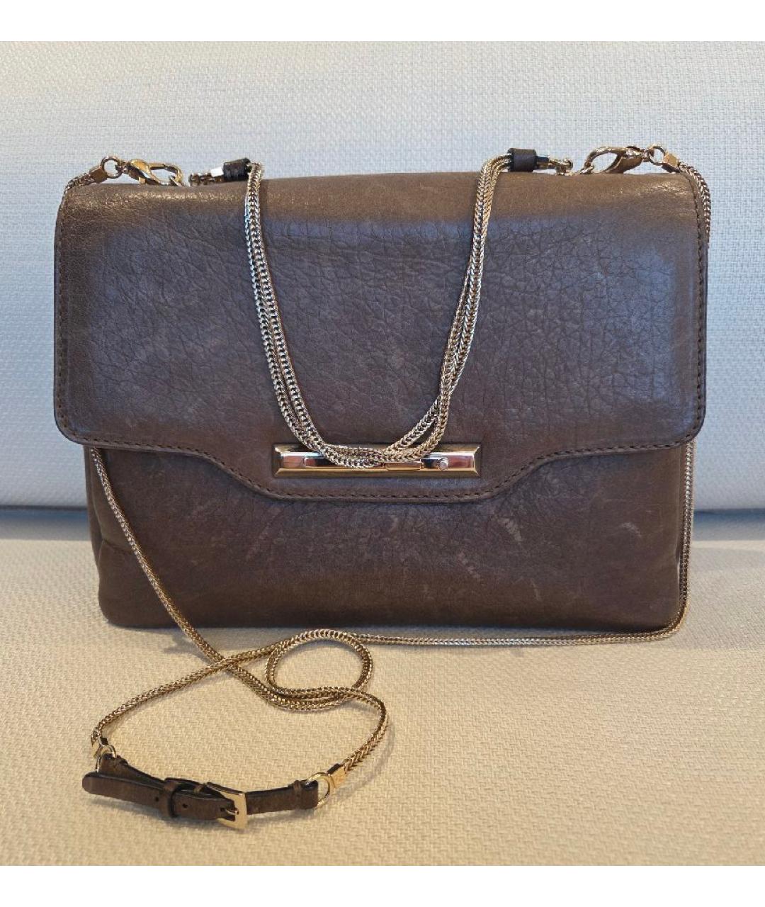 VALENTINO Бежевая кожаная сумка с короткими ручками, фото 10