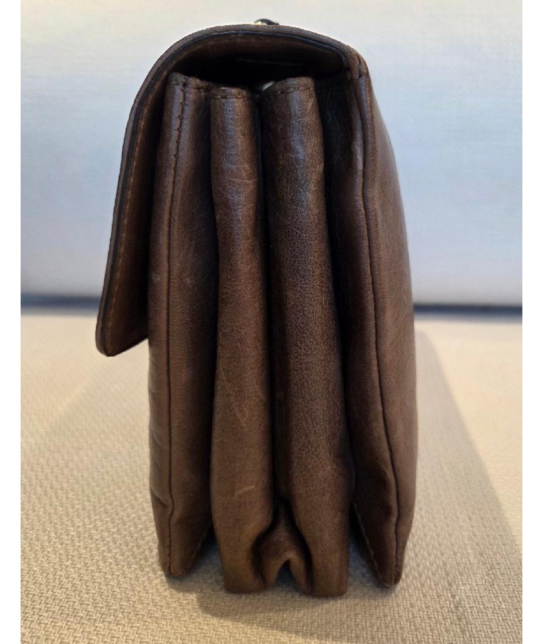 VALENTINO Бежевая кожаная сумка с короткими ручками, фото 3