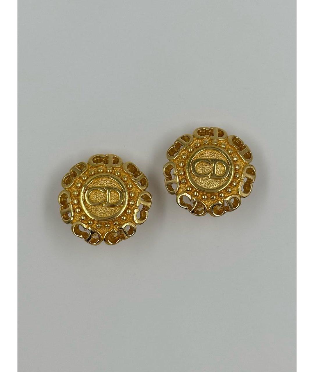 CHRISTIAN DIOR Золотые позолоченные клипсы, фото 8