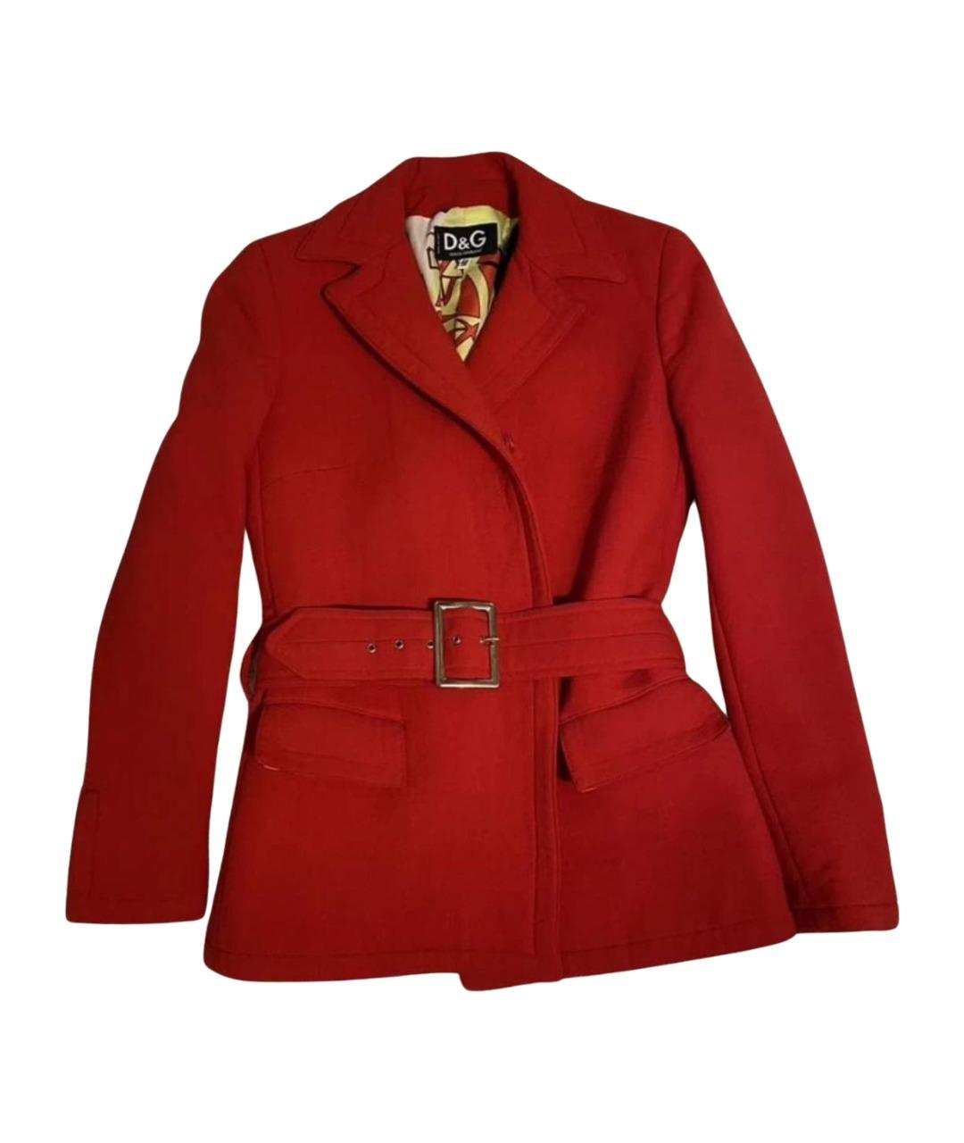 DOLCE&GABBANA Красное шерстяное пальто, фото 1