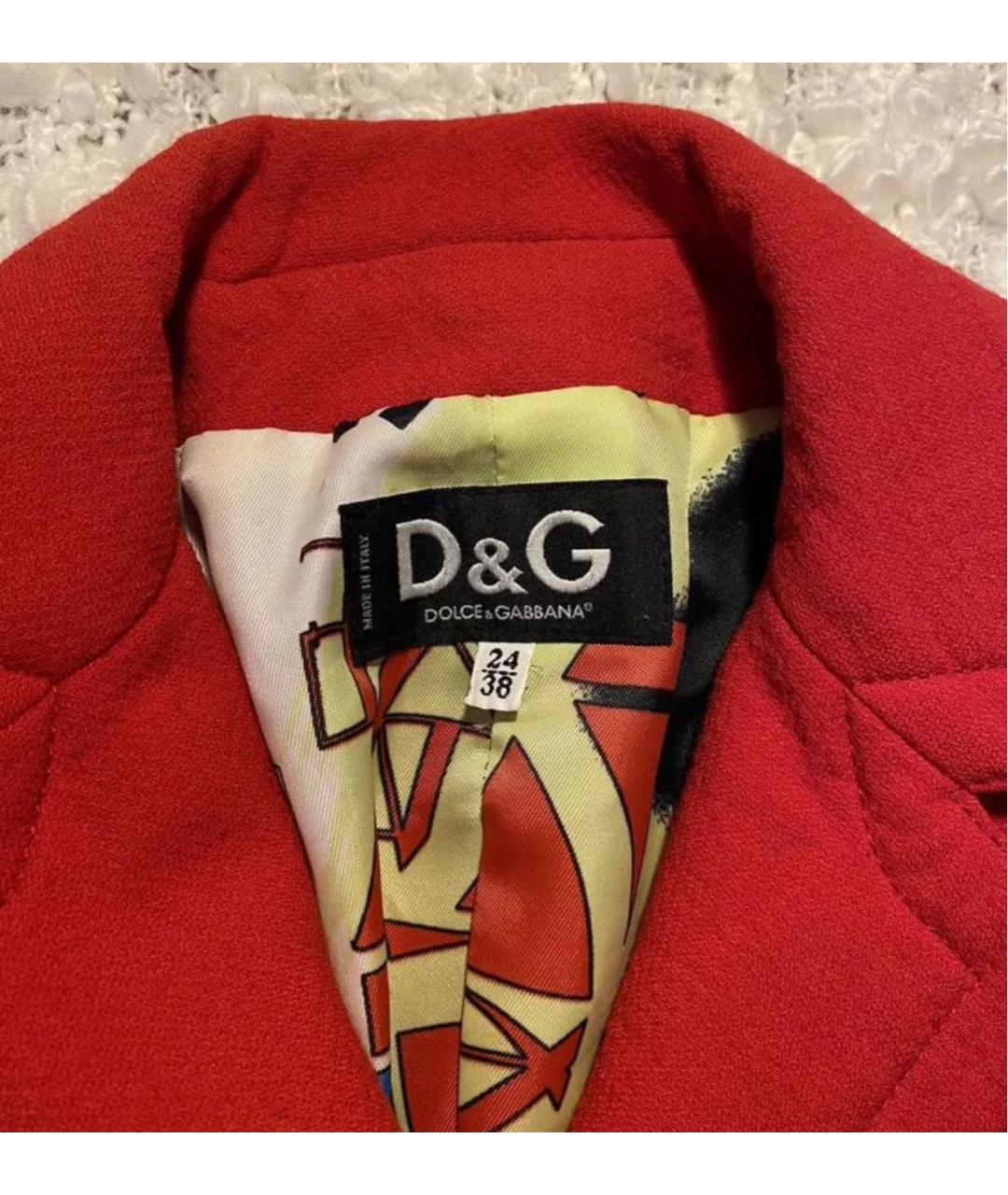 DOLCE&GABBANA Красное шерстяное пальто, фото 3