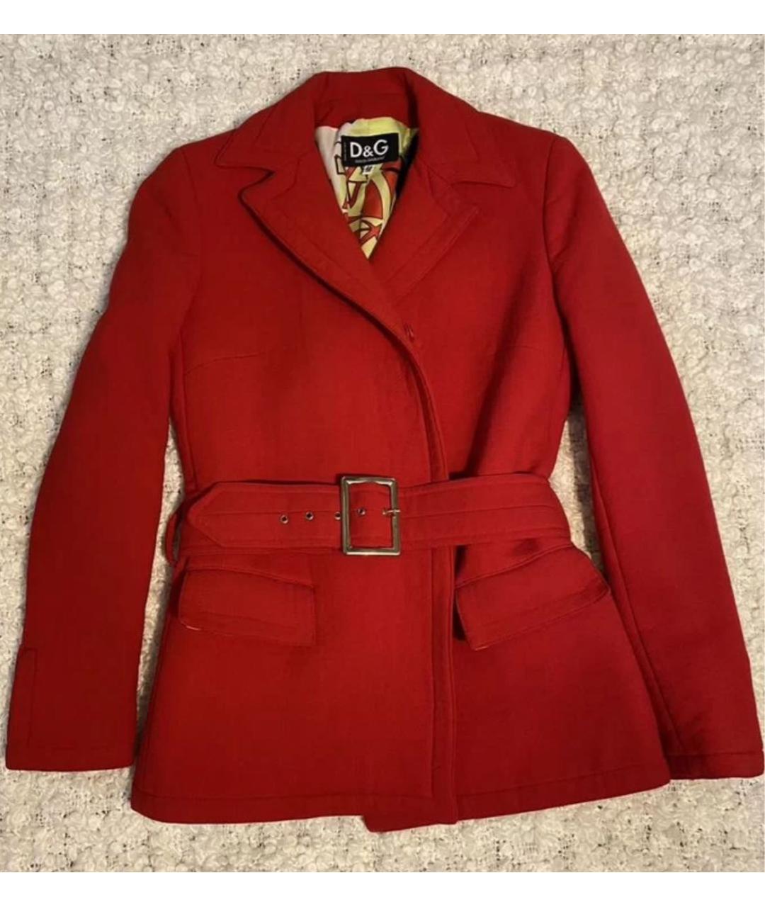 DOLCE&GABBANA Красное шерстяное пальто, фото 7