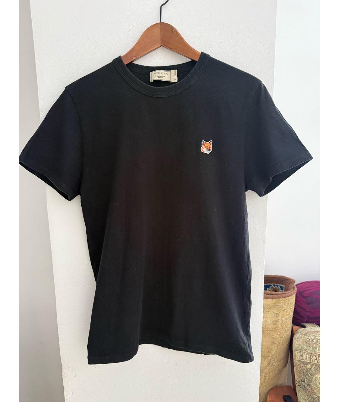 MAISON KITSUNE Черная хлопковая футболка, фото 6