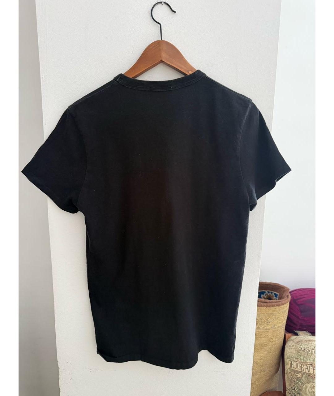 MAISON KITSUNE Черная хлопковая футболка, фото 5