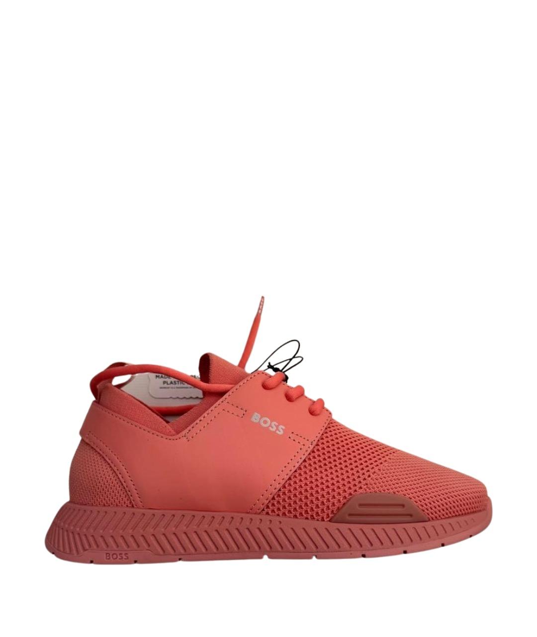 HUGO BOSS Коралловые текстильные кроссовки, фото 1