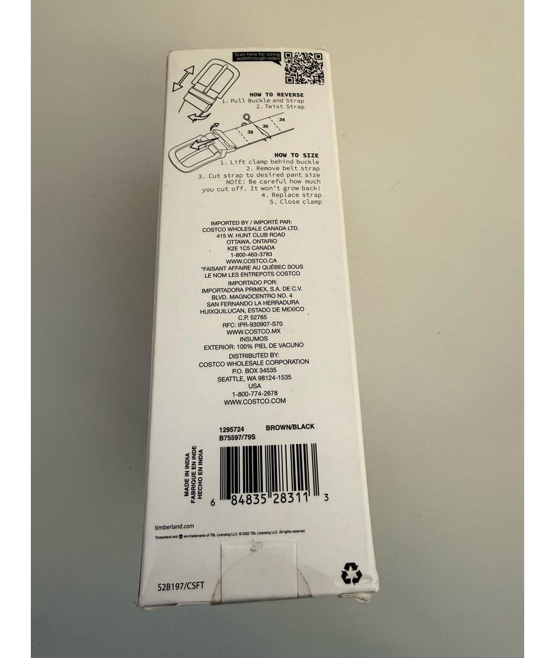 TIMBERLAND Коричневый кожаный ремень, фото 4