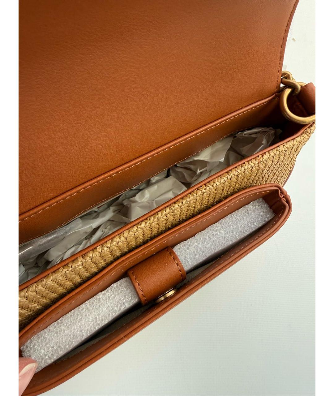 PINKO Коричневая кожаная сумка через плечо, фото 3