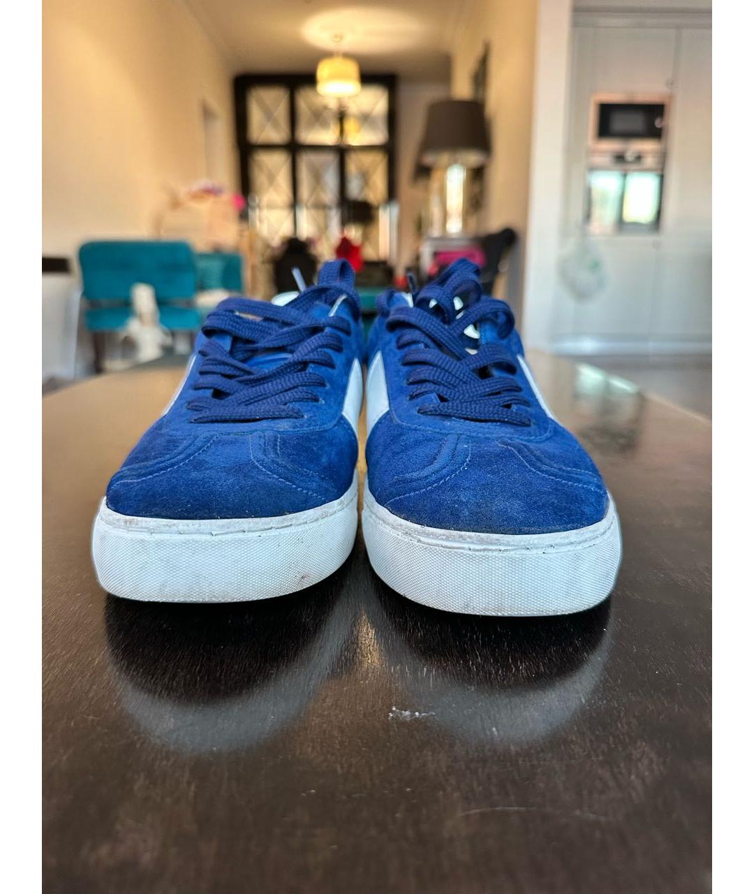 VALENTINO Синие замшевые низкие кроссовки / кеды, фото 2
