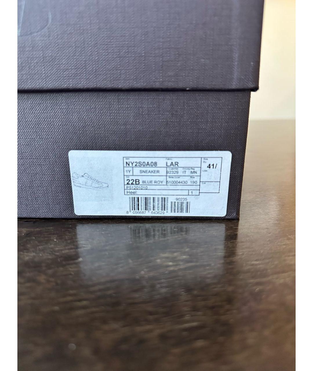 VALENTINO Синие замшевые низкие кроссовки / кеды, фото 6