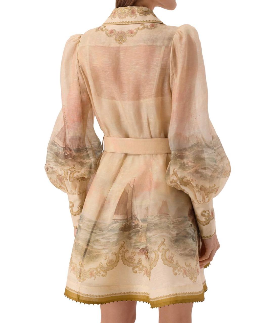 ZIMMERMANN Бежевое льняное вечернее платье, фото 1