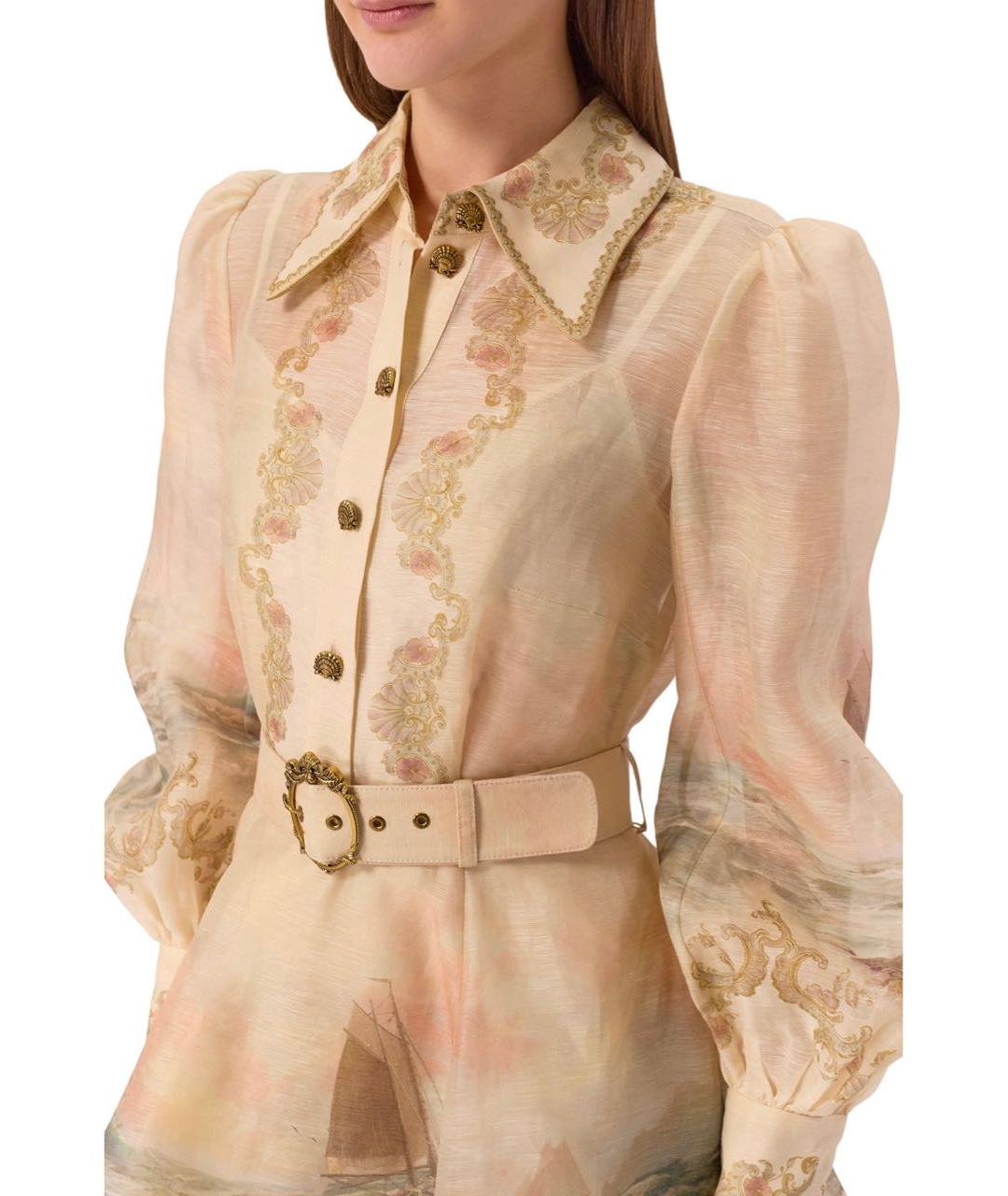 ZIMMERMANN Бежевое льняное вечернее платье, фото 4