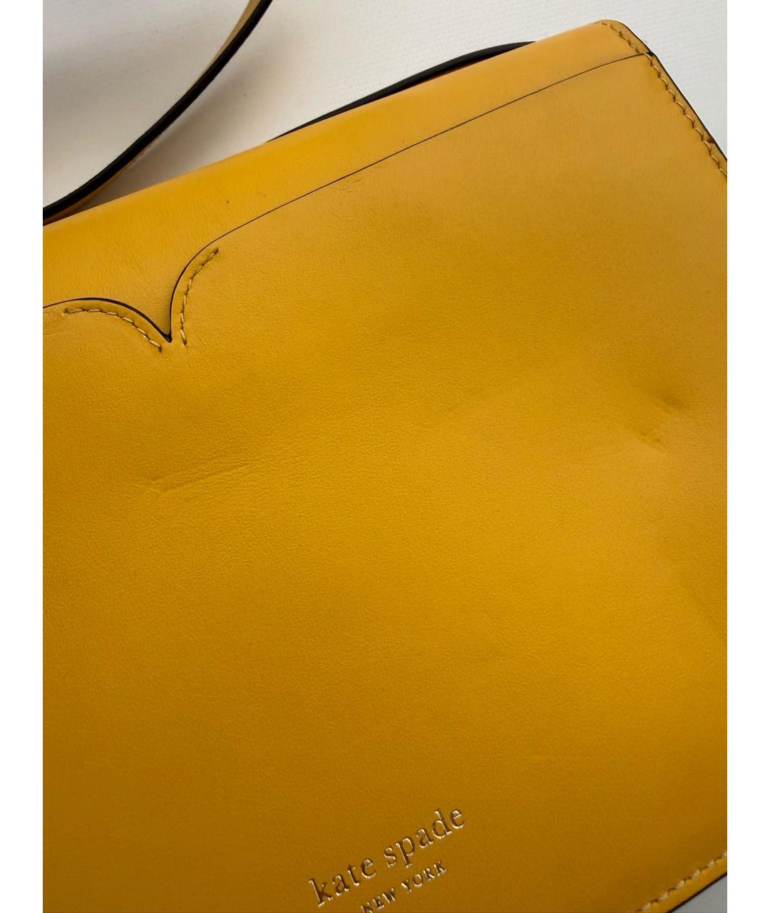 KATE SPADE Желтая кожаная сумка через плечо, фото 4