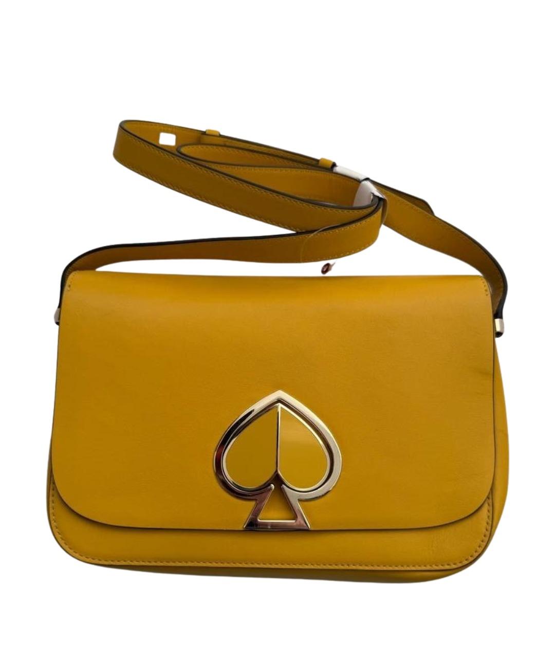 KATE SPADE Желтая кожаная сумка через плечо, фото 1