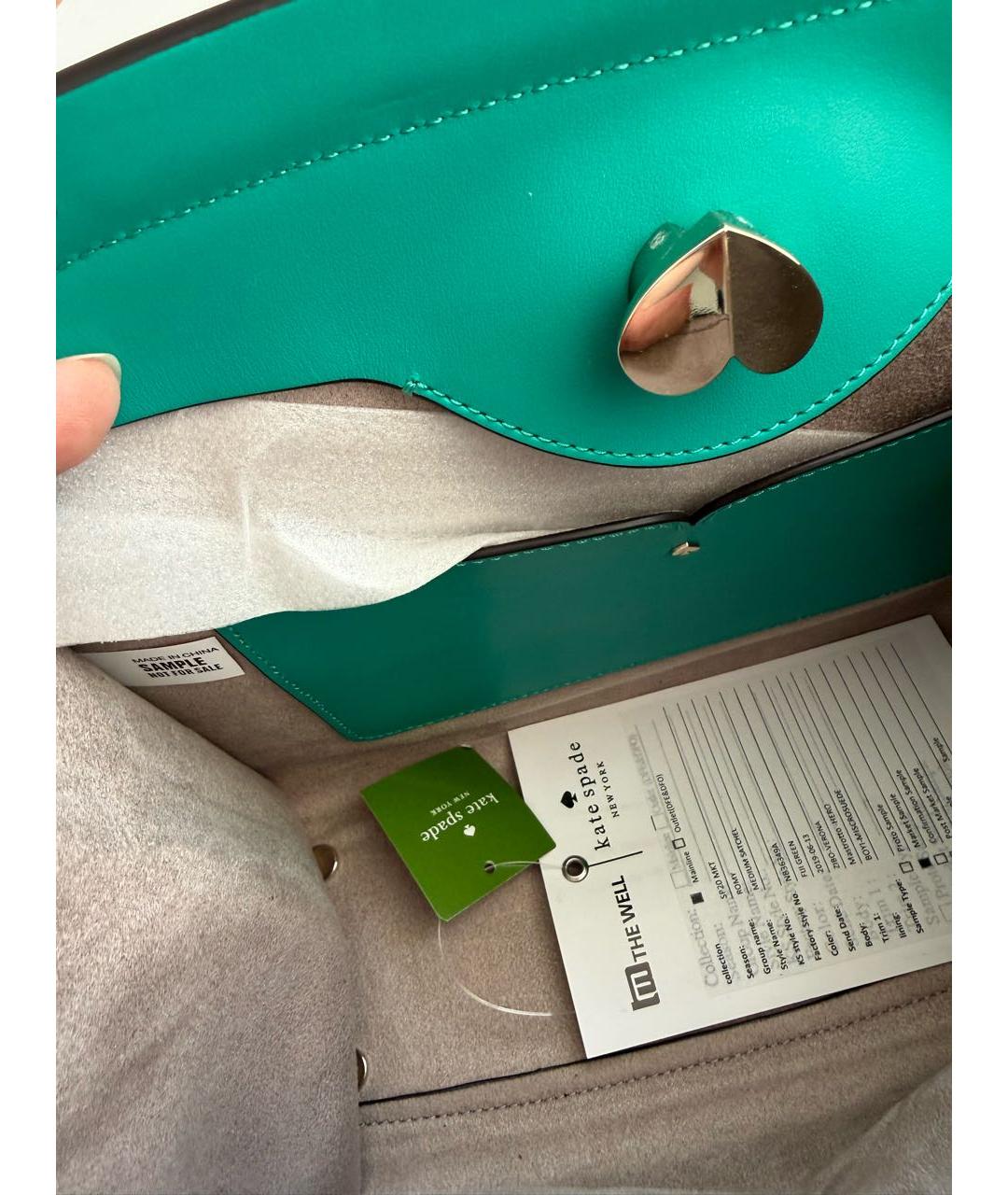 KATE SPADE Зеленая кожаная сумка через плечо, фото 4