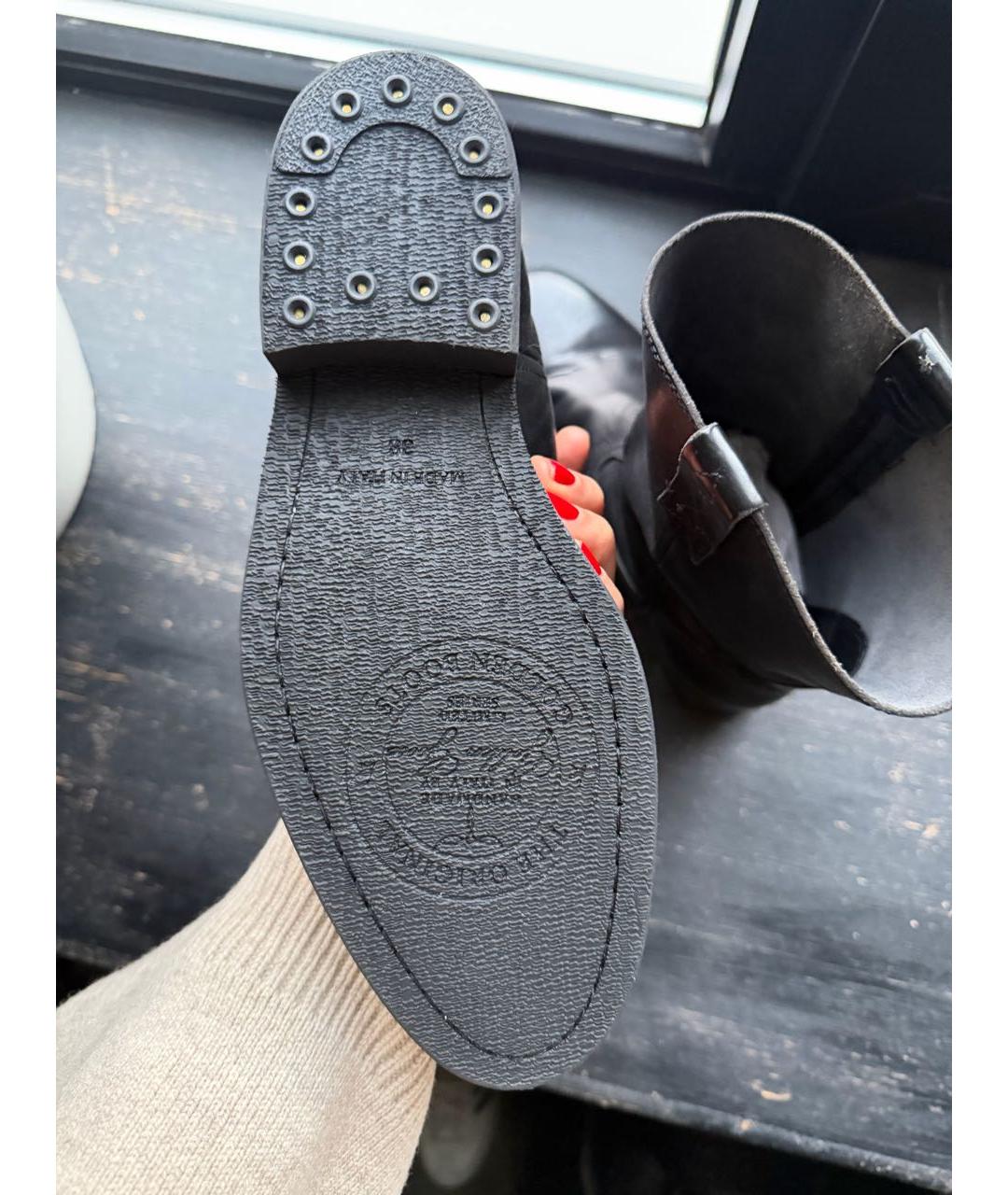 GOLDEN GOOSE DELUXE BRAND Черные кожаные полусапоги, фото 6