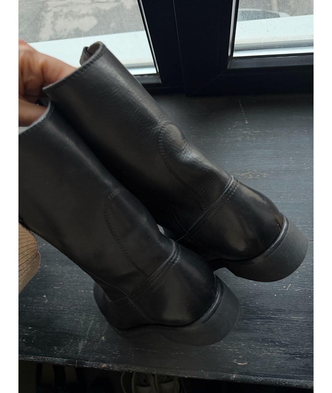 GOLDEN GOOSE DELUXE BRAND Черные кожаные полусапоги, фото 4