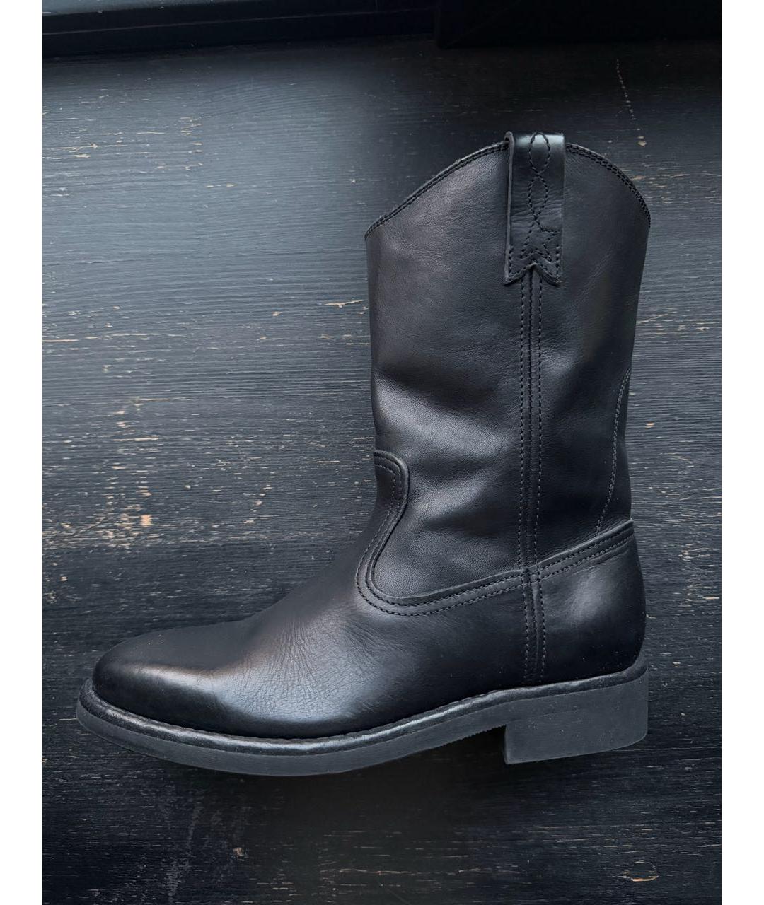 GOLDEN GOOSE DELUXE BRAND Черные кожаные полусапоги, фото 2