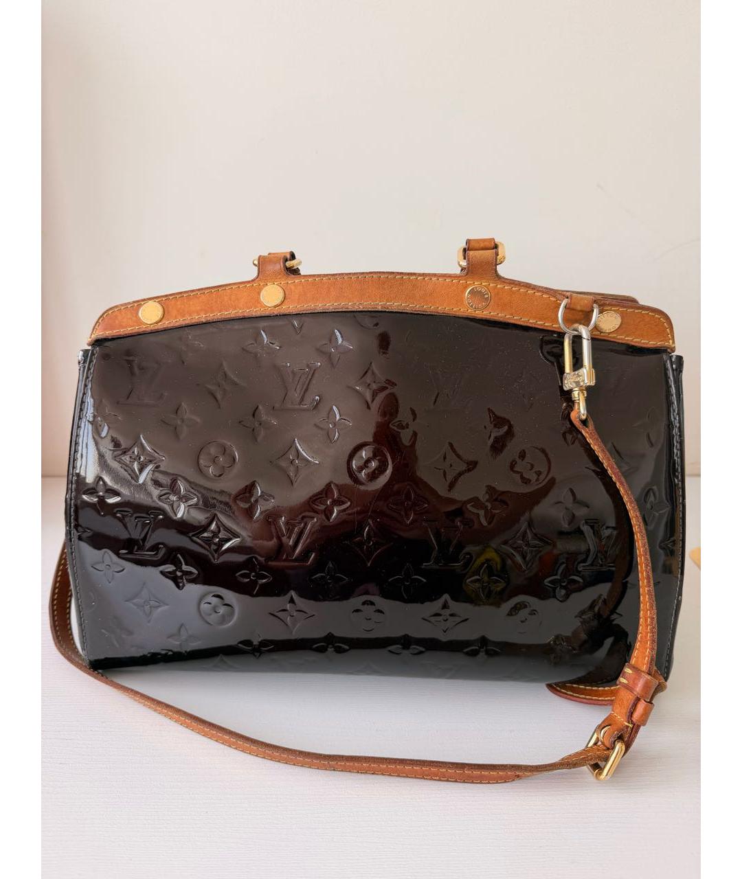 LOUIS VUITTON Бордовая сумка с короткими ручками из лакированной кожи, фото 5