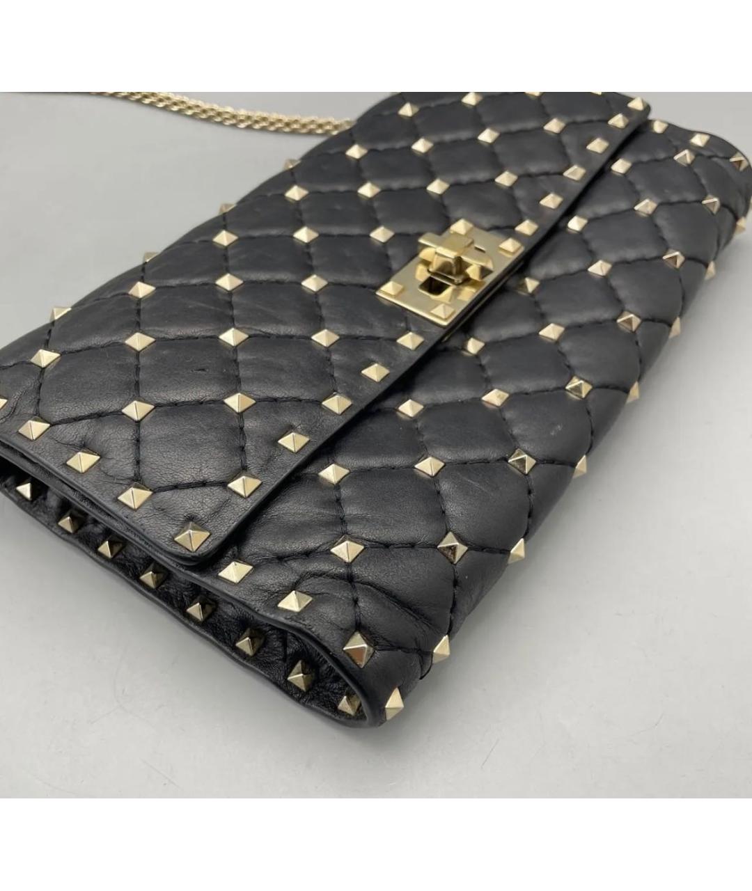 VALENTINO Черная кожаная сумка через плечо, фото 3